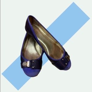 Coach Blue Leather & Suede Ballerina Flat. Women’s Size 9